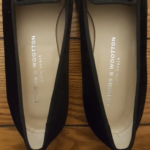Stubbs & Wootton Screw U Velvet Flats W9.5 - Picture 6 of 6